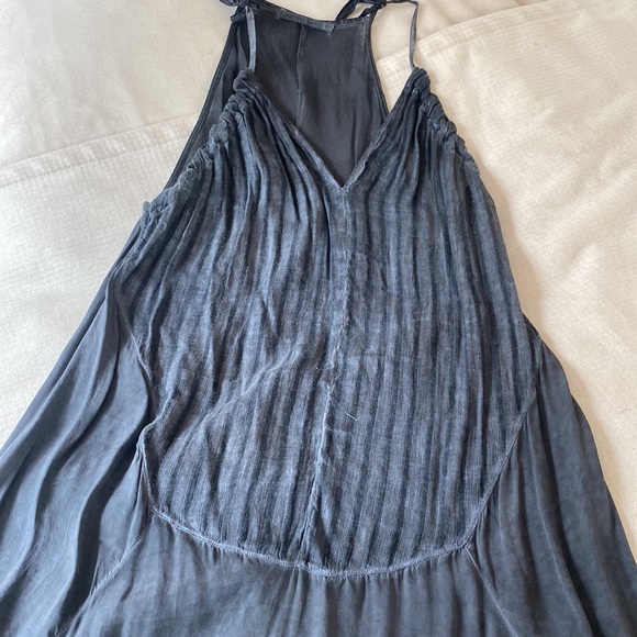 Transit par such, italy designer summer dress, washed blue grey size L linen - Picture 16 of 17